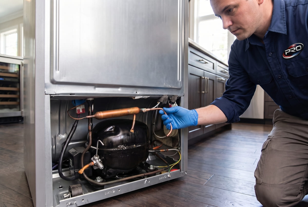 Filter drier used during Bosch refrigerator sealed-system repair 