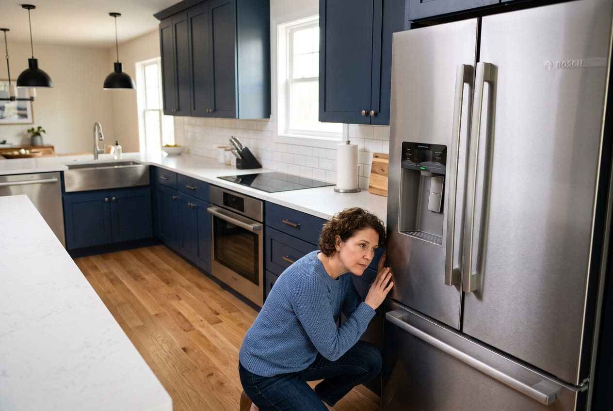 Bosch refrigerator in Atlanta kitchen checked for loud noise and humming