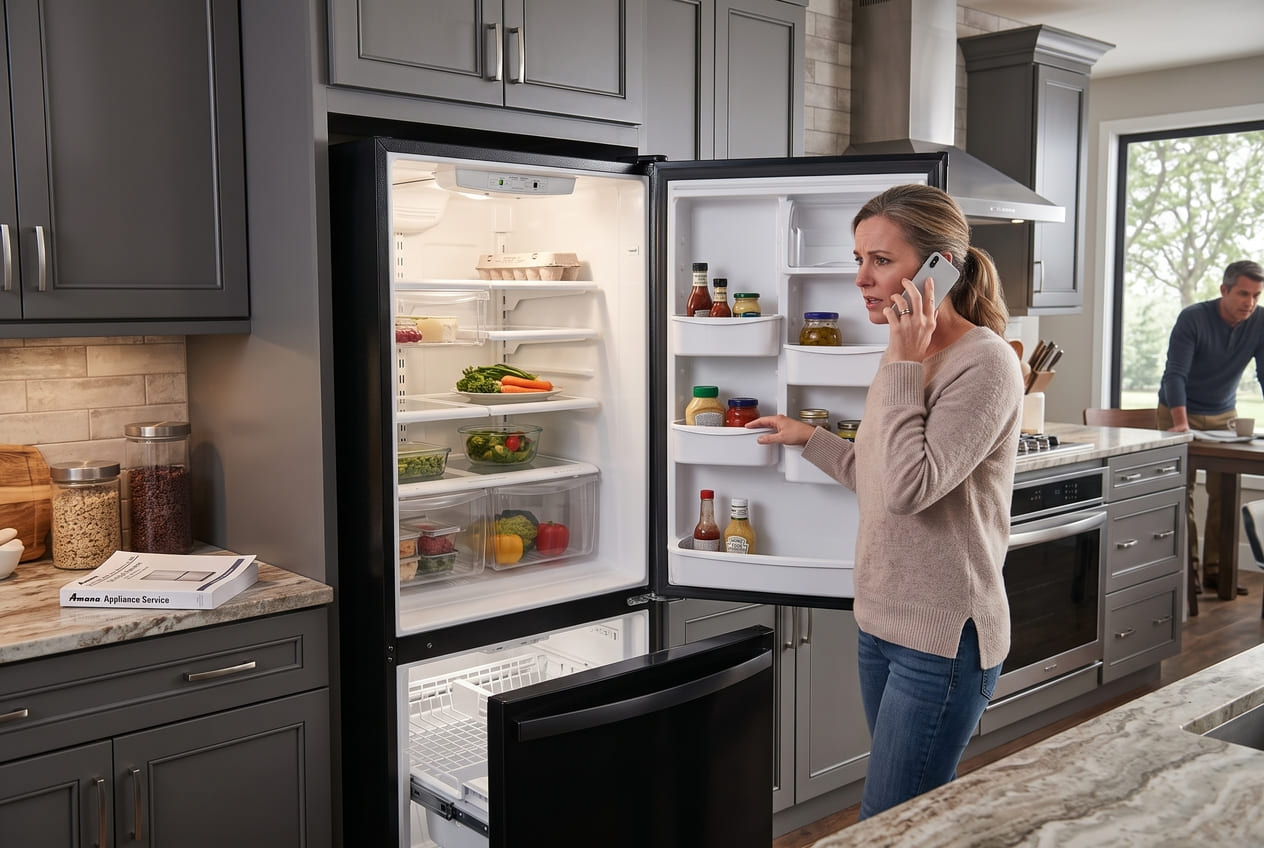 Customer calling for Amana refrigerator repair in Atlanta 
