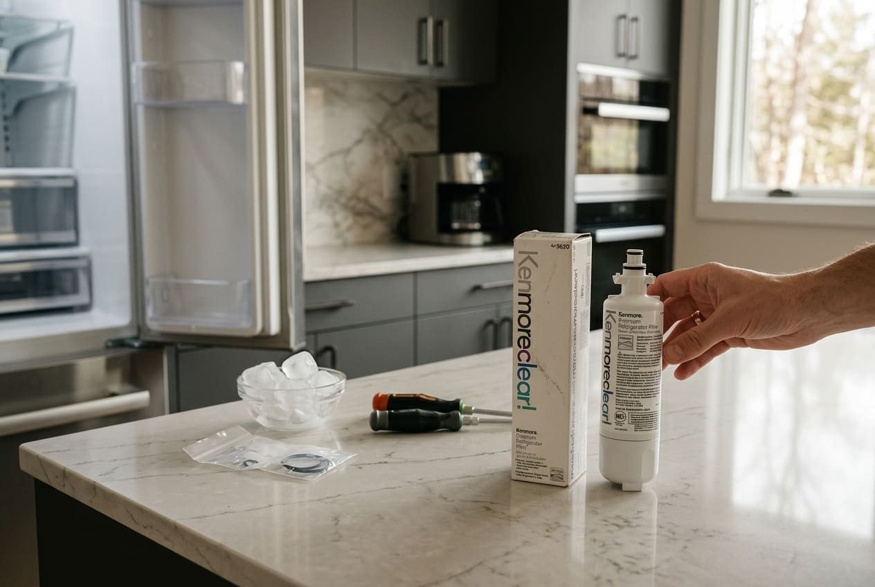 Kenmore Premium Refrigerator Water Filter with packaging – essential part for fixing ice maker not working issues in Atlanta and GA areas