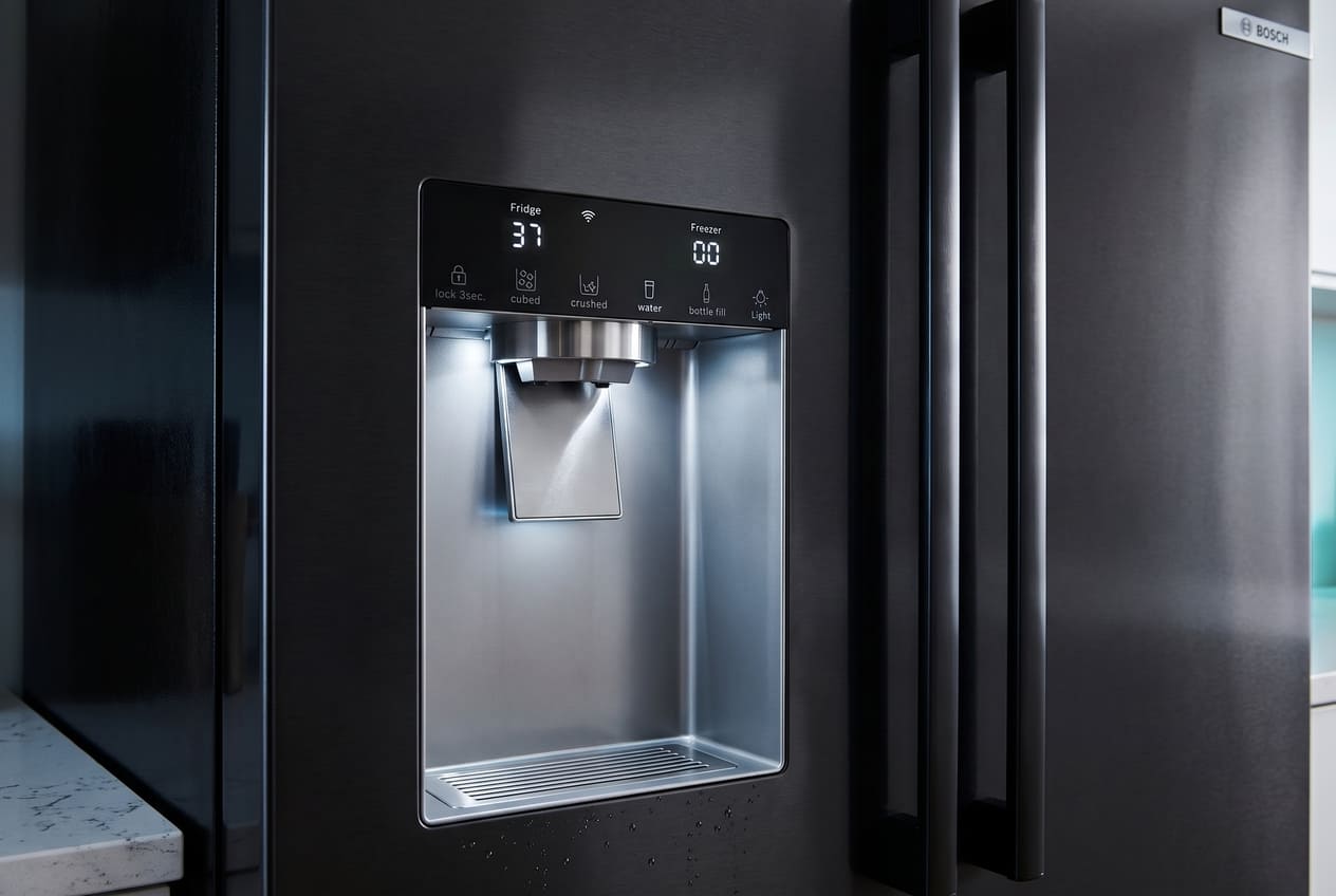Refrigerator freezer set near zero degrees for reliable ice maker operation 
